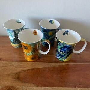 McIntosh Fine Bone China Van Gogh Inspired Mug Set - 4